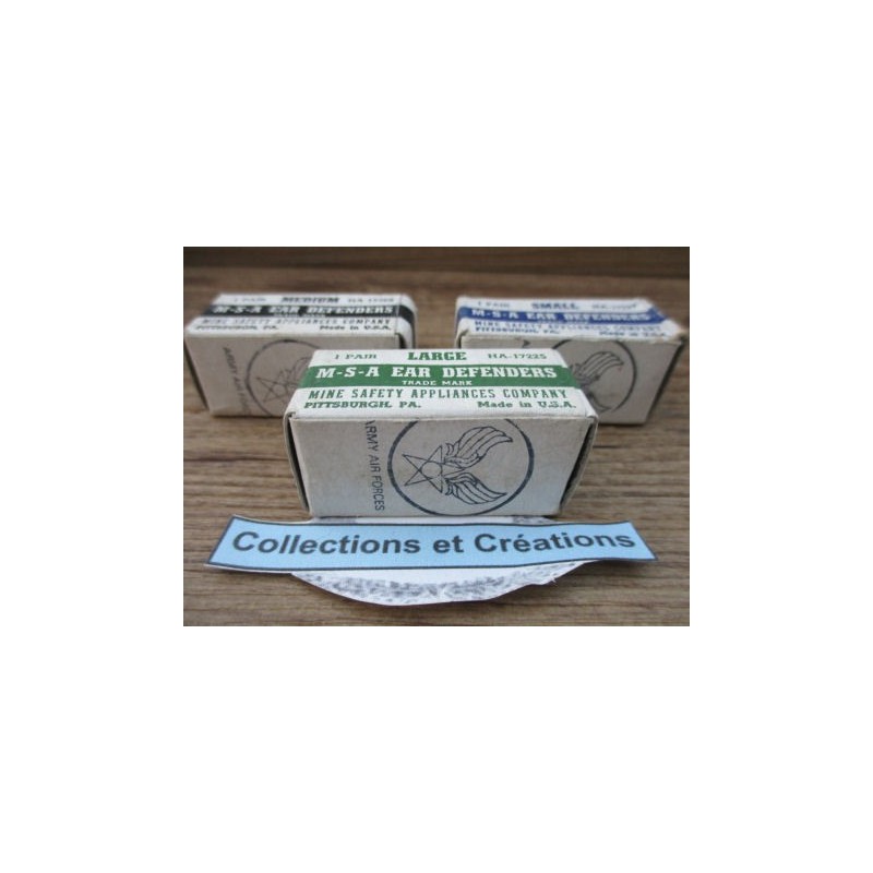 LOT 3 BOITES BOUCHONS OREILLES  USSAF 1941