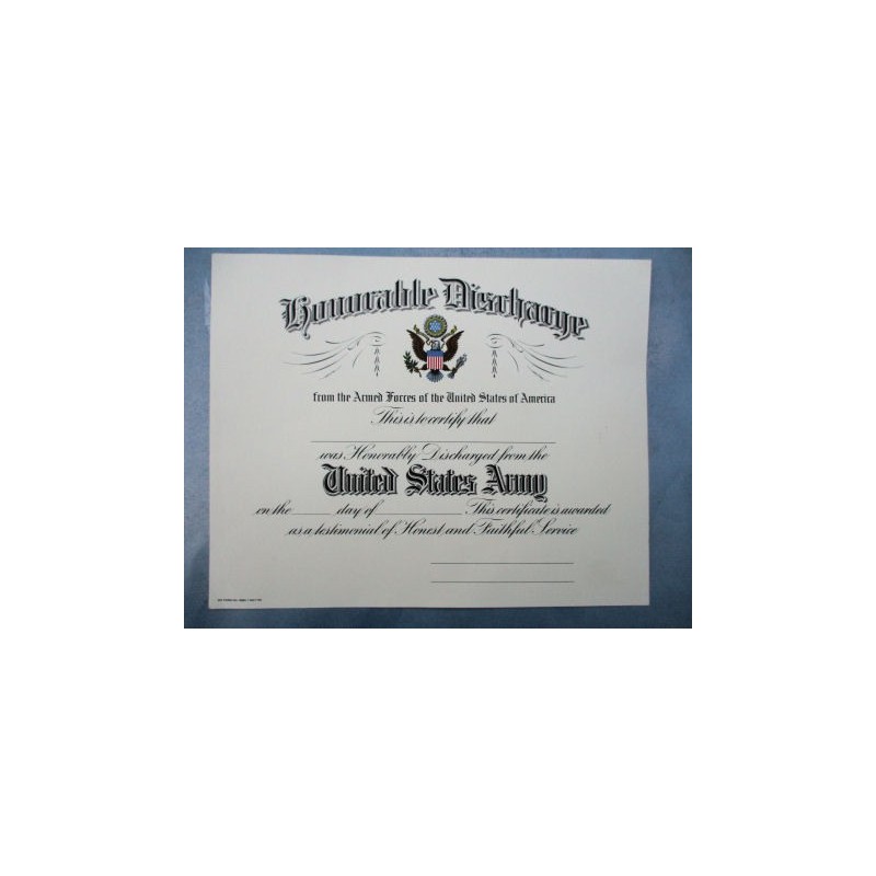 CERTIFICAT HONORABLE DISCHARGE (1950)