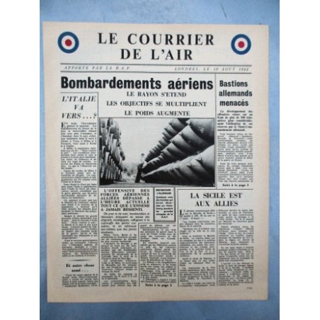 TRACT LE COURRIER DE L'AIR 19 AOUT 1943